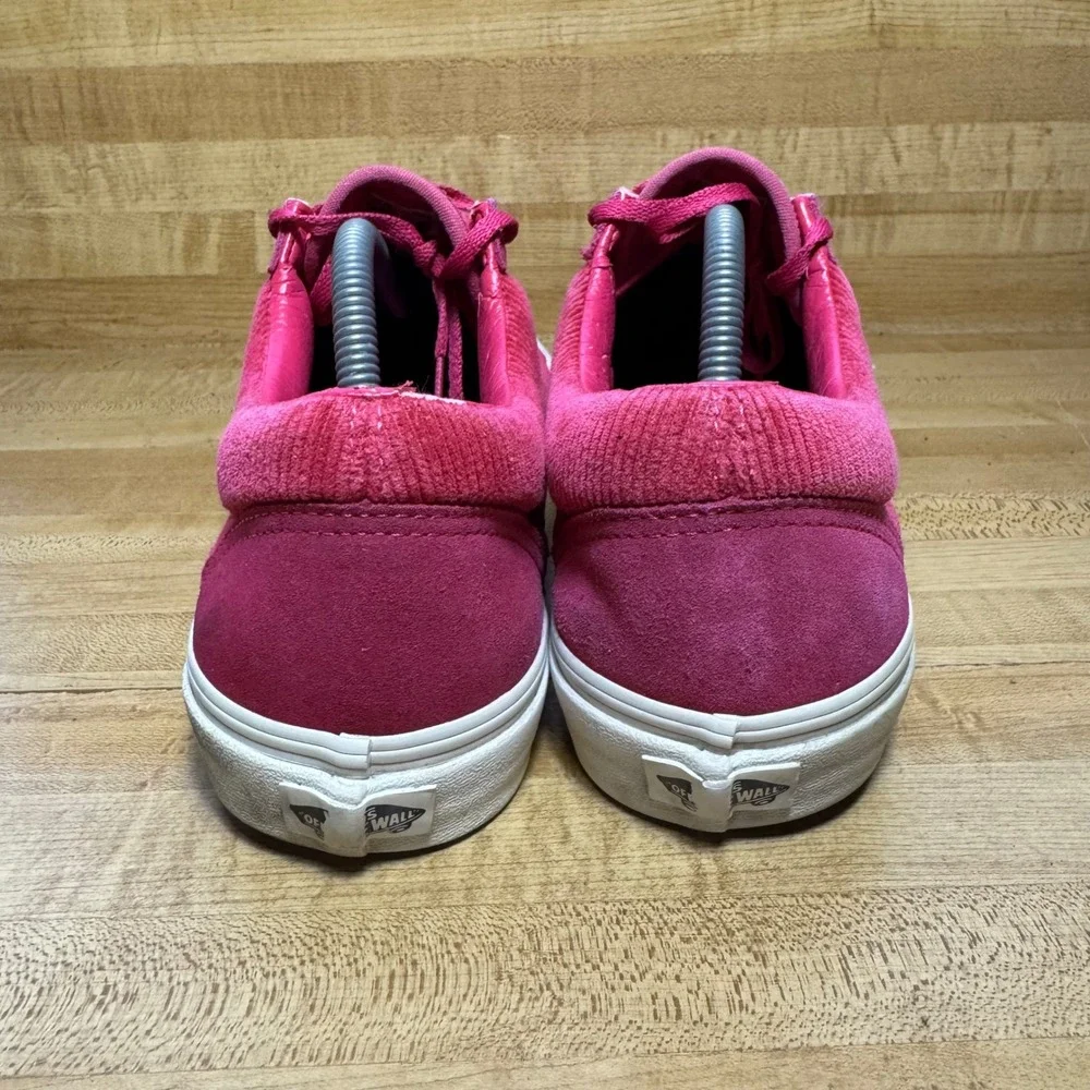 Vans Old Skool Fuchsia Pink Corduroy chenille Sneakers Mens 11.5 Low Skate Shoe